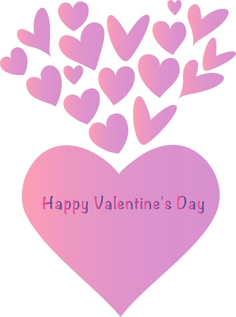 Hart een symbool van liefde en Valentijnsdag Groot hart en kleine harten Vector illustratie