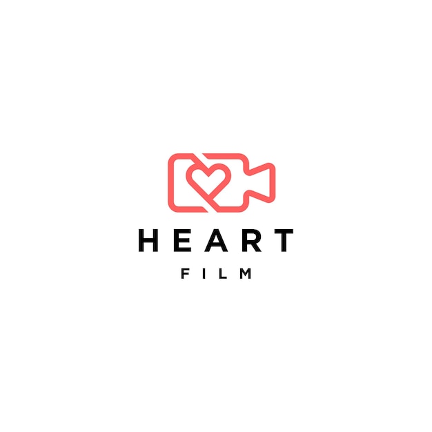 Hart film logo pictogram ontwerpsjabloon