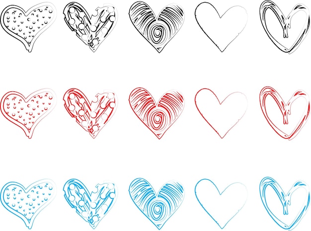 Vector hart illustratie hart ontwerp icoon platmoderne platte valentine liefde tekens symbool voor website ontwerp