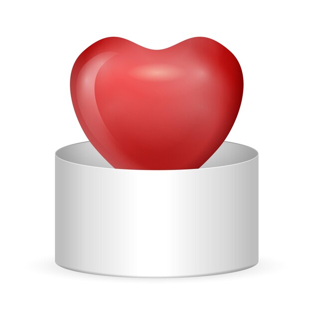 Hart in ronde doos