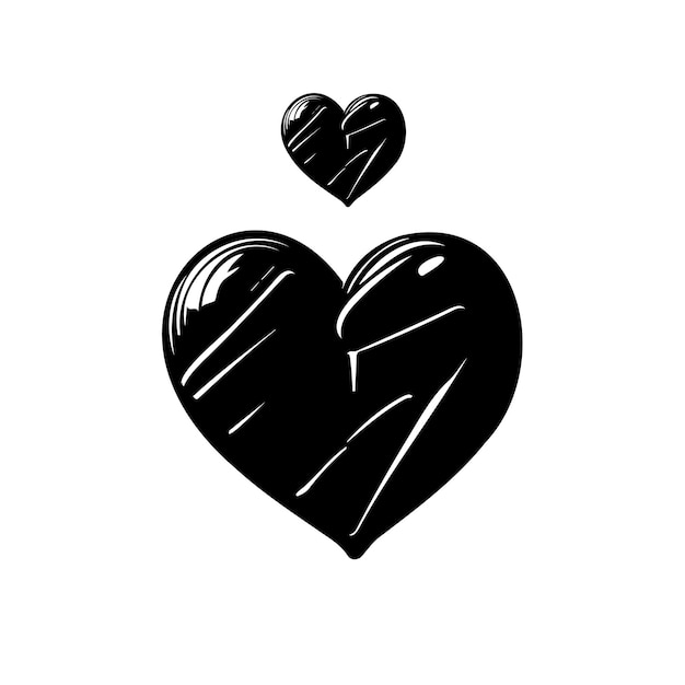 Hart liefde Icon hand tekenen zwarte kleur vrouw dag logo vector element en symbool