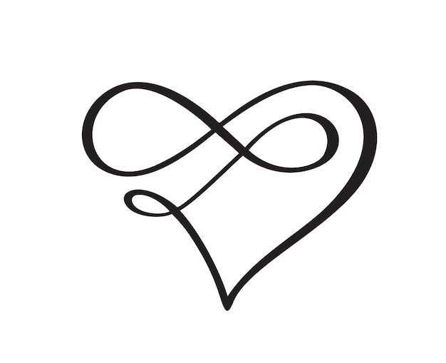 Vector hart liefde teken voor altijd logo vector. infinity romantisch symbool gekoppeld, join, passie en bruiloft. sjabloon valentijnsdag