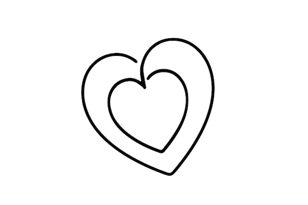 Hart lijn pictogram vector Een lijntekening van een hart in een hart Symbool van volmaakte liefde