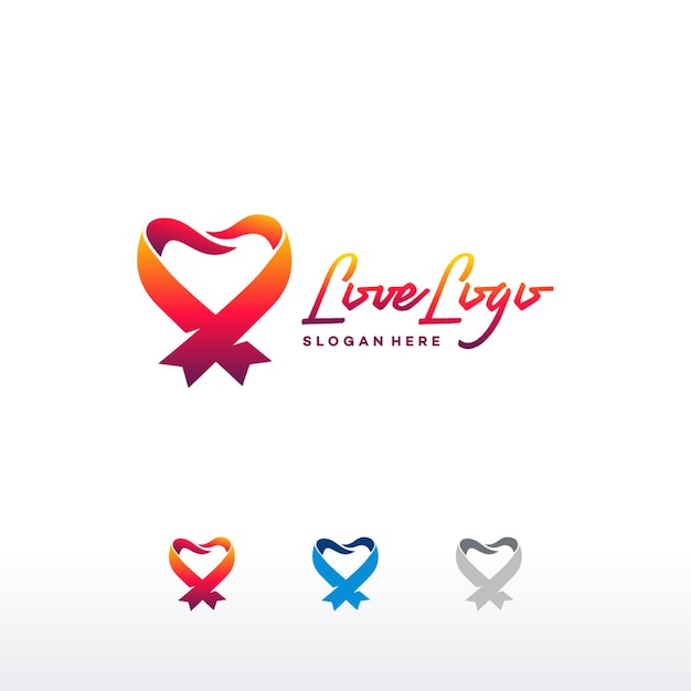 Hart lint abstracte logo vector ontwerpsjabloon, creatieve liefde logo symbool