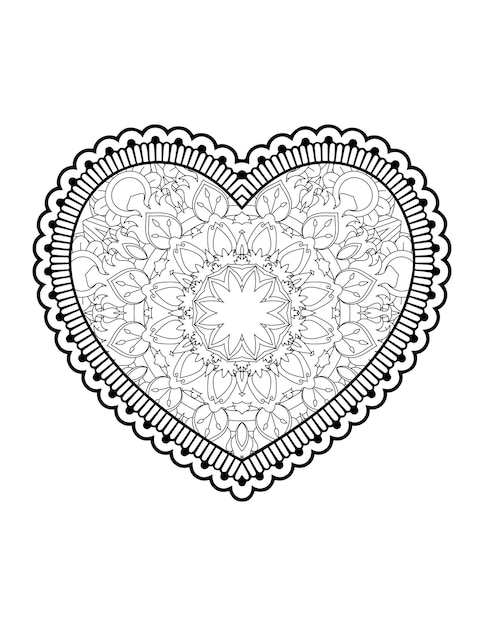 Hart met bloemenmandala. Hart Mandala.Love.Ornamental hart met mandala.Mehndi bloem hart.