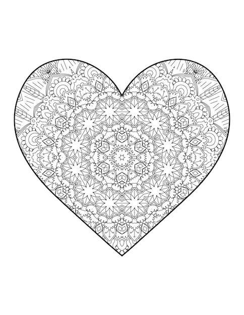 Hart met bloemenmandala. Hart Mandala.Love.Ornamental hart met mandala.Mehndi bloem hart.