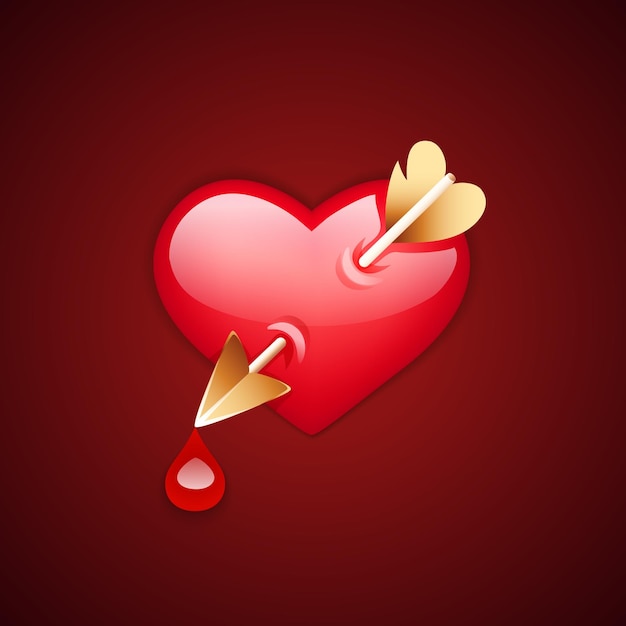 Hart met Cupido pijlpictogram