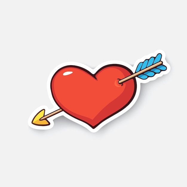 Hart met pijl valentijnsdag symbool ik hou van je vectorillustratie