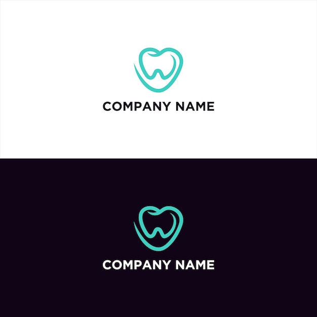Hart met tandheelkundige logo-ontwerpinspiratie