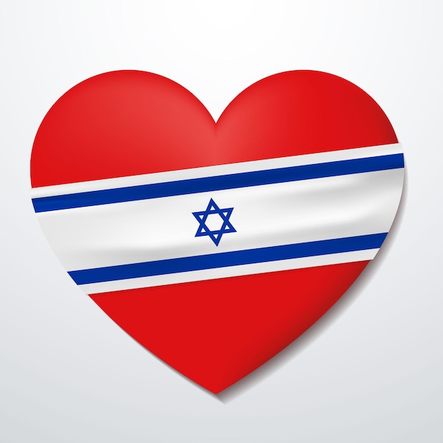 Hart met vlag van israël