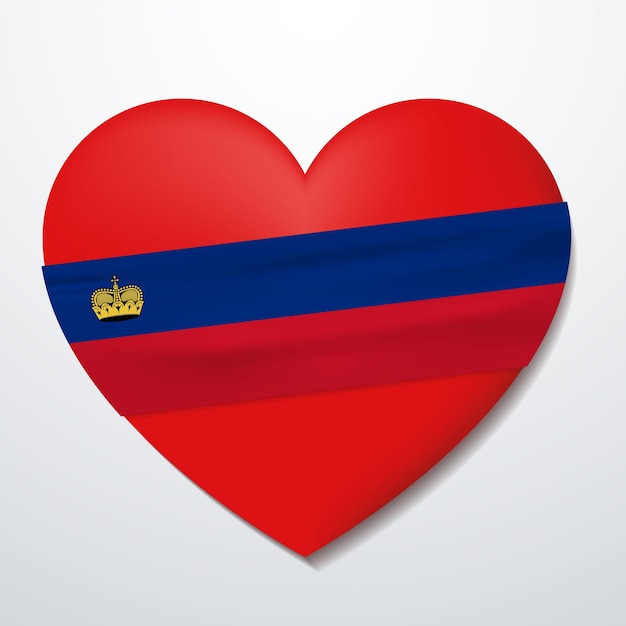Hart met vlag van Liechtenstein