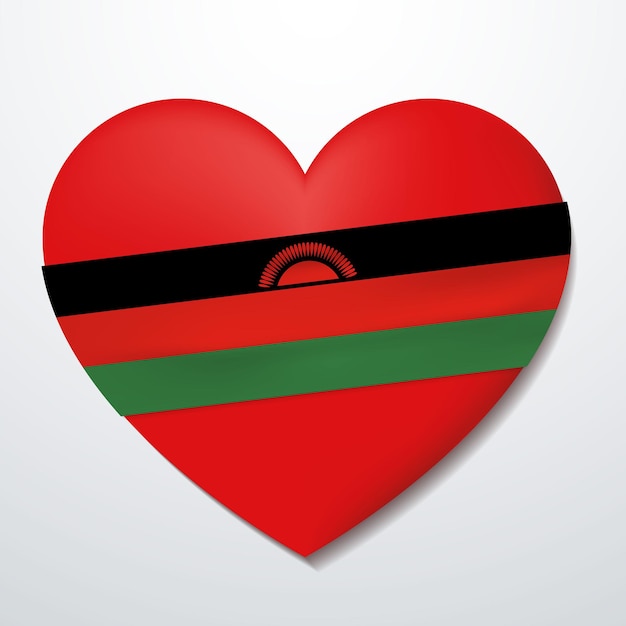 Hart met vlag van Malawi