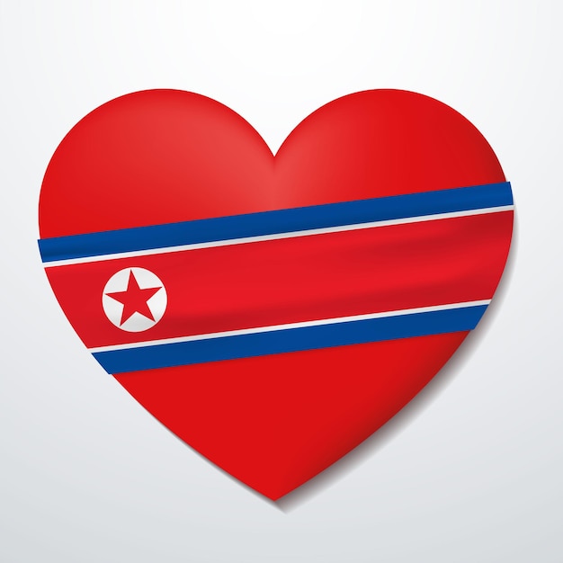 Hart met vlag van noord-korea