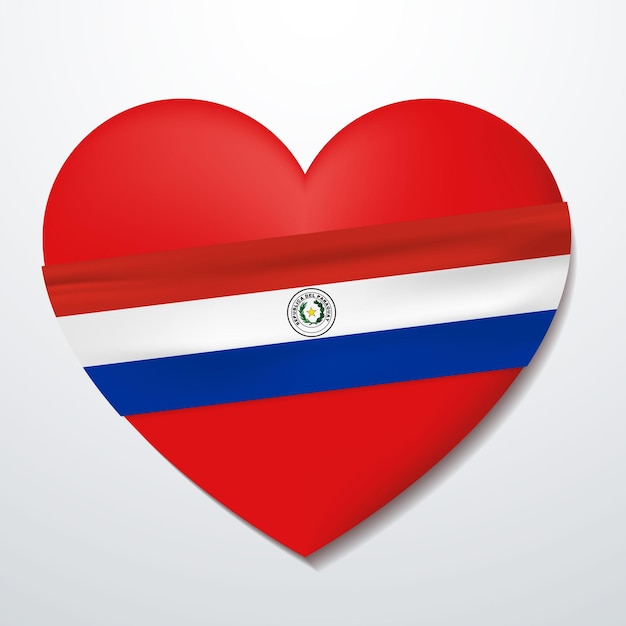 Hart met vlag van Paraguay