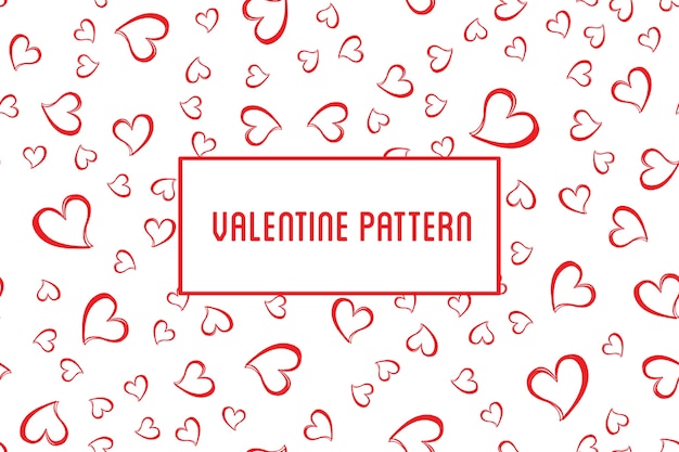 hart naadloos patroon. St Valentine ontwerp van harten hand getrokken kunst pictogrammen.