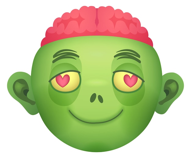 Hart ogen zombie emoji romantisch monster gezicht