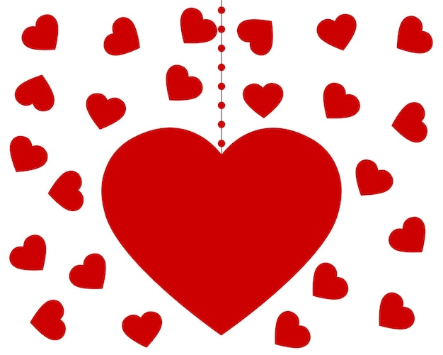 Hart op Valentijnsdag op witte achtergrond