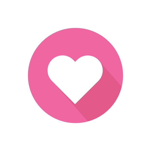 Hart roze cirkel icoon. Vector illustratie.