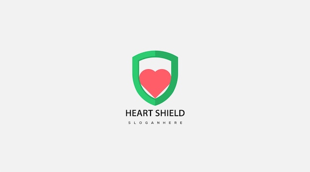 Hart schild logo ontwerp schild logo