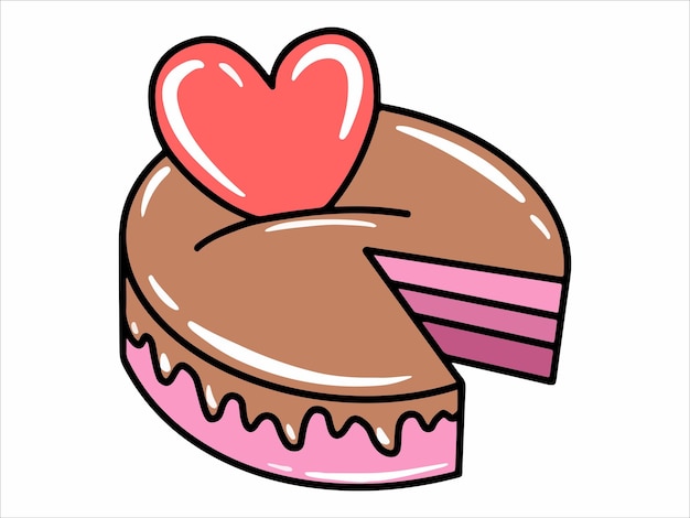 Hart taart pictogram illustratie
