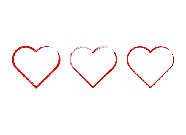 hart vorm borstel grunge vector ontwerp illustratie geïsoleerd op een witte achtergrond