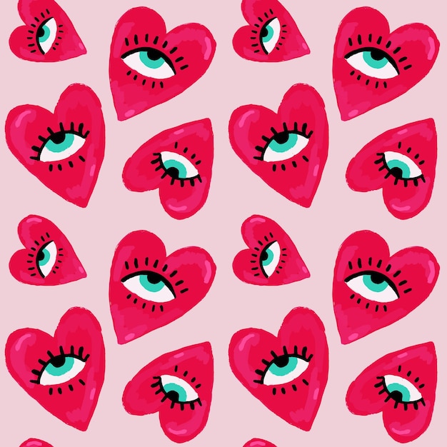 Harten achtergrond naadloos patroon roze en rode vector illustratie