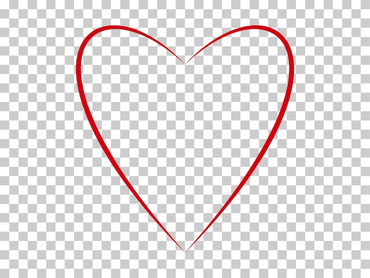 Vector harten op een transparante achtergrond liefde valentijn het kader van het hart dunne lijnen vector