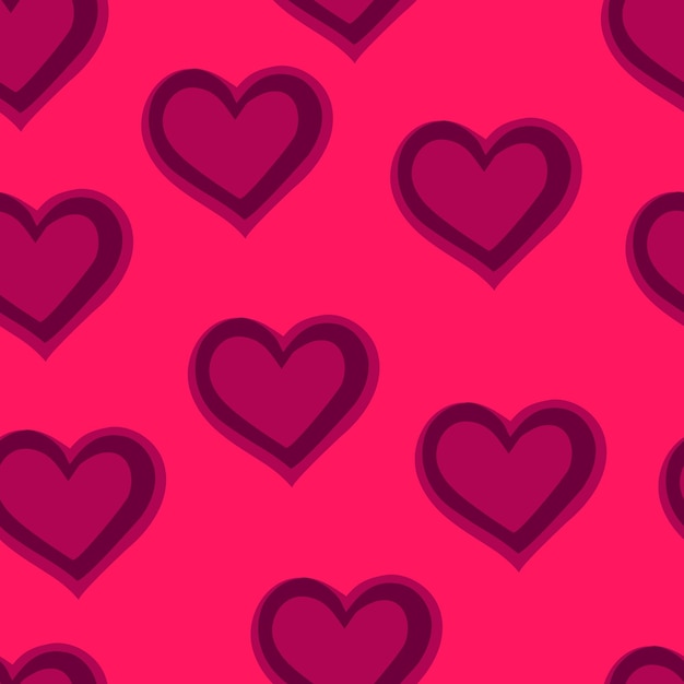 Harten. Roze naadloos patroon voor Valentijnsdag.