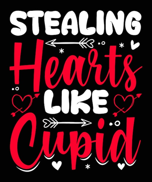Harten stelen als Cupido Valentijn T-shirt Design