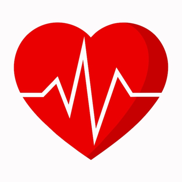 Hartgezondheid medisch cardiogram met de hand getekende cartoon sticker icoon concept geïsoleerde illustratie
