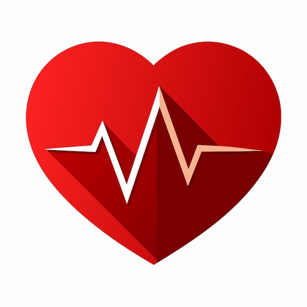 Hartgezondheid medisch cardiogram met de hand getekende cartoon sticker icoon concept geïsoleerde illustratie