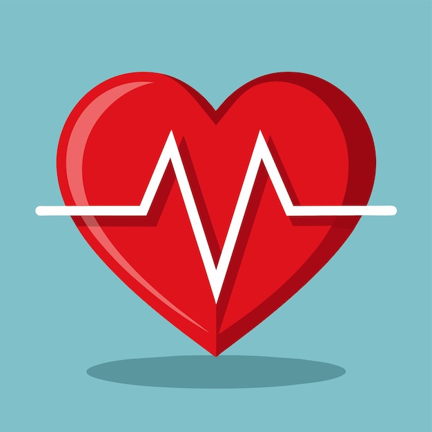Vector hartgezondheid medisch cardiogram met de hand getekende cartoon sticker icoon concept geïsoleerde illustratie