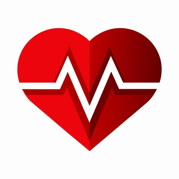 Vector hartgezondheid medisch cardiogram met de hand getekende cartoon sticker icoon concept geïsoleerde illustratie