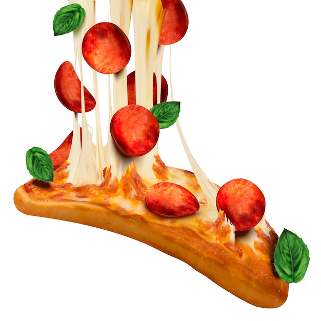 Hartige pepperoni pizza illustratie