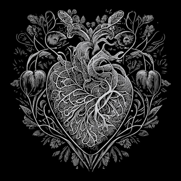 hartillustratie is een symbolische weergave van het menselijk hart dat vaak wordt gebruikt om liefde over te brengen