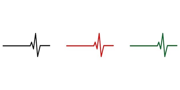 Hartslag lijn vector icoon. Cardio-element ingesteld. Hartslag illustratie geïsoleerd op een witte achtergrond