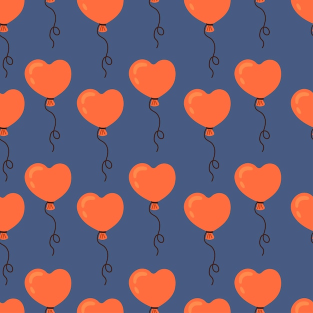 Hartvormige ballon symbool liefde Valentijnsdag vector naadloze patroon romantische textuur achtergrond