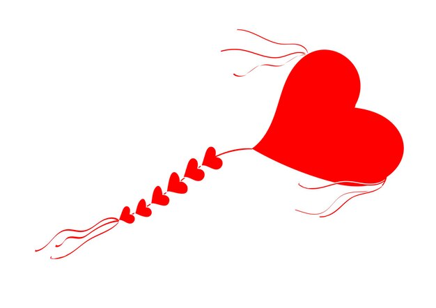Vector hartvormige vlieger kan worden gebruikt voor het afdrukken op kledingdecoratie-ontwerpbannerweb