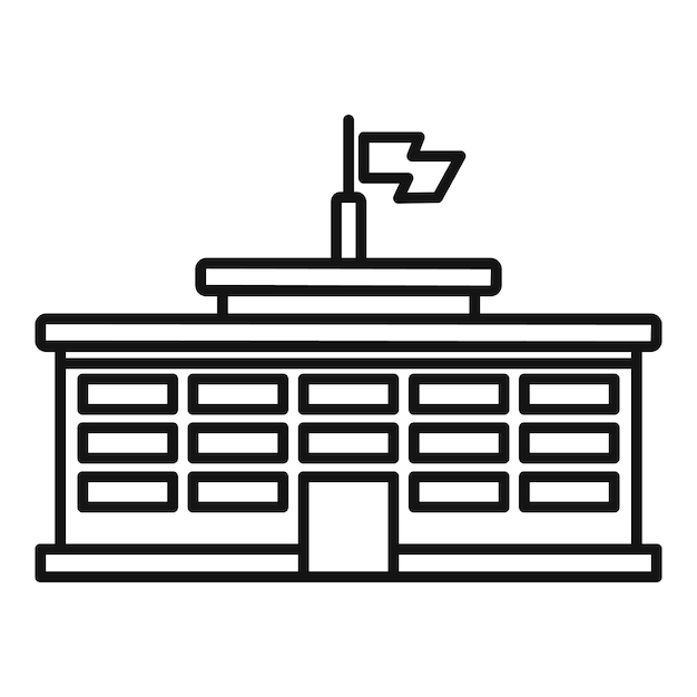 Иконка Гарвардского университета Контур векторной иконки Гарвардского университета для веб-дизайна изолирован на белом фоне