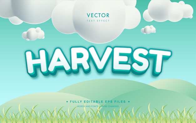 Vector harvest editable text effect