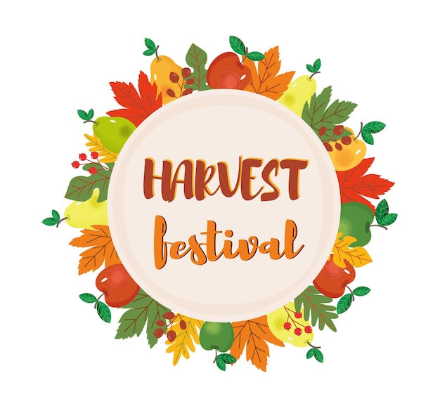 Vector harvest festival poster.