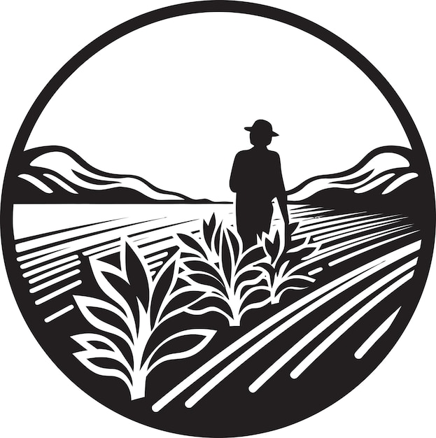 Логотип Harvest Horizon Agriculture Вектор искусства Агрономия Искусство Сельское хозяйство Логотип Дизайн Вектор