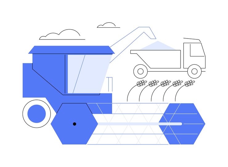 Vector harvesting grain abstract concept vector illustration