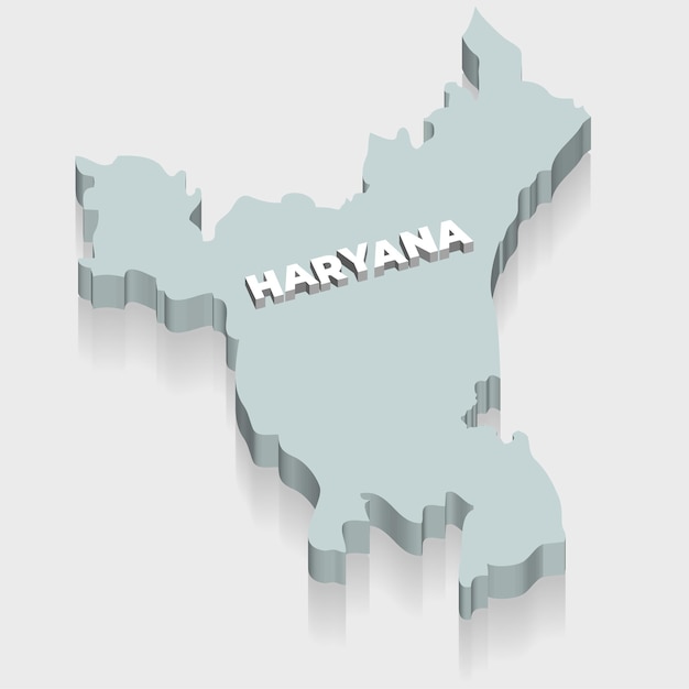 Vector haryana 3d map, state of india.