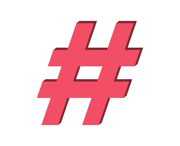 Hashtag 3d-pictogram vector illustratie