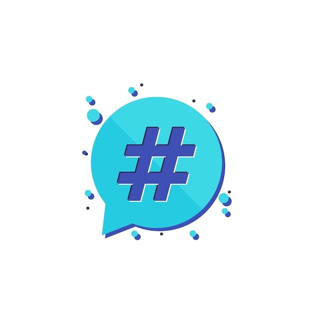Hashtag blauw symbool