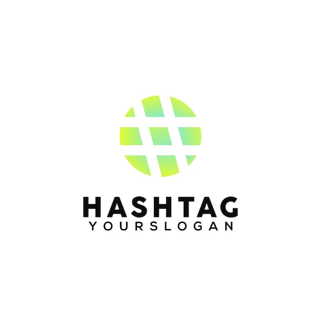 Hashtag colorful logo design template