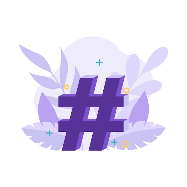 Vector hashtag concept flat design