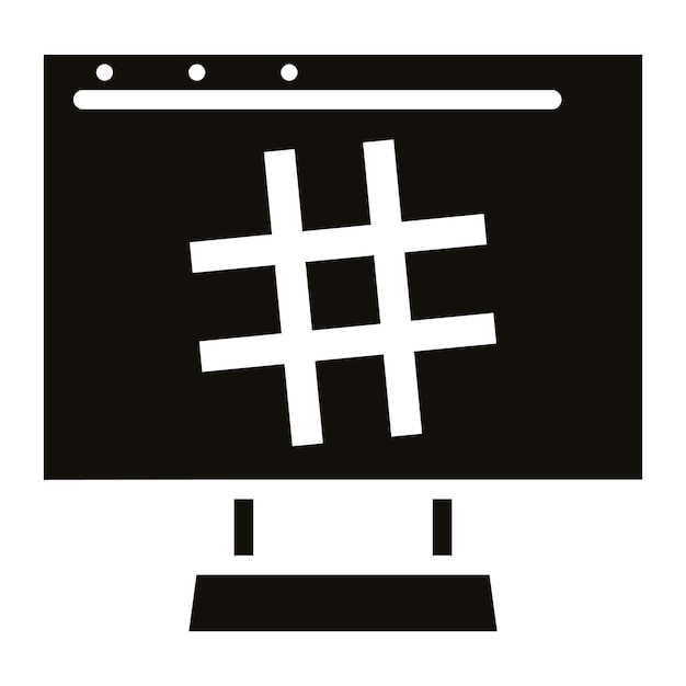 Hashtag Glyph Solid Zwarte illustratie