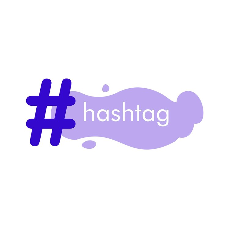Hashtag mockup icon Flat blue grid icon hashtag mockup place for hashtag Vector icon